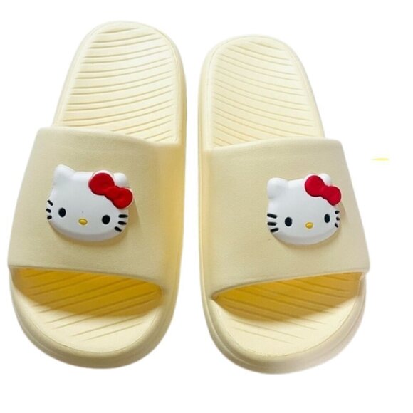 💛NWT Hello Kitty Summer Slippers Sandals - YELLOW - US 7-7.5 🌼 - Picture 1 of 4